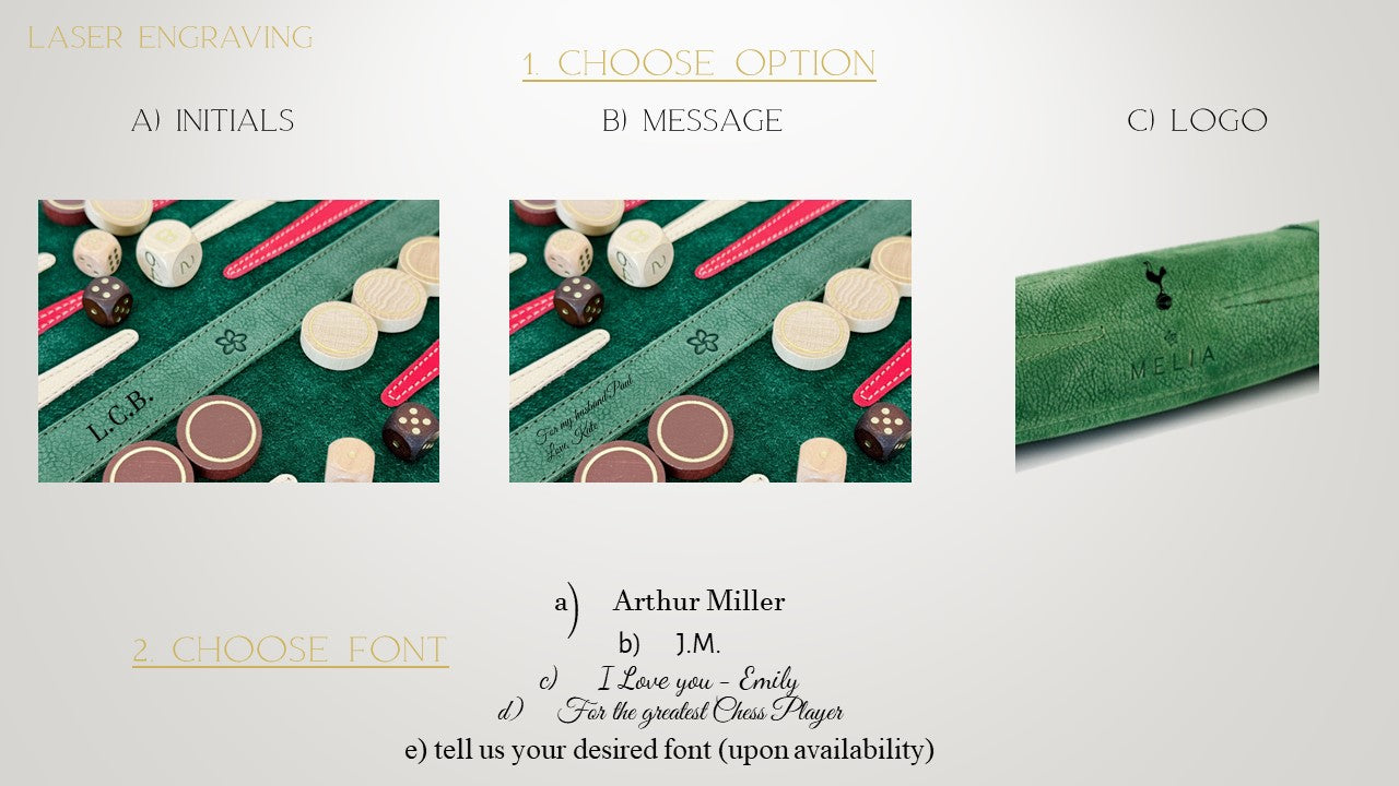 Jeu de Backgammon en Cuir Enroulable - Bella Italia
