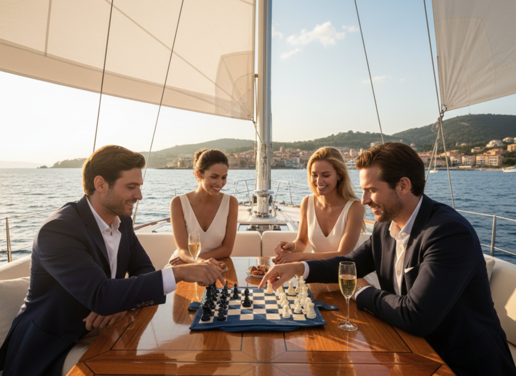 yacht chess sailing boat edition magnetic chess set by MELIA The King of Luxury Games