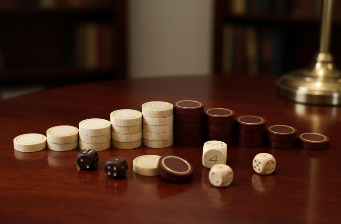 Dames – Jeu en bois 23 mm, avec accents dorés