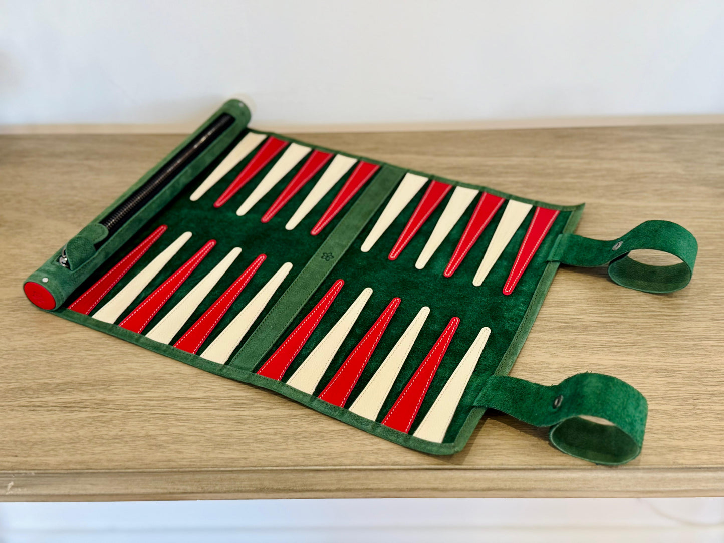 Jeu de Backgammon en Cuir Enroulable - Bella Italia