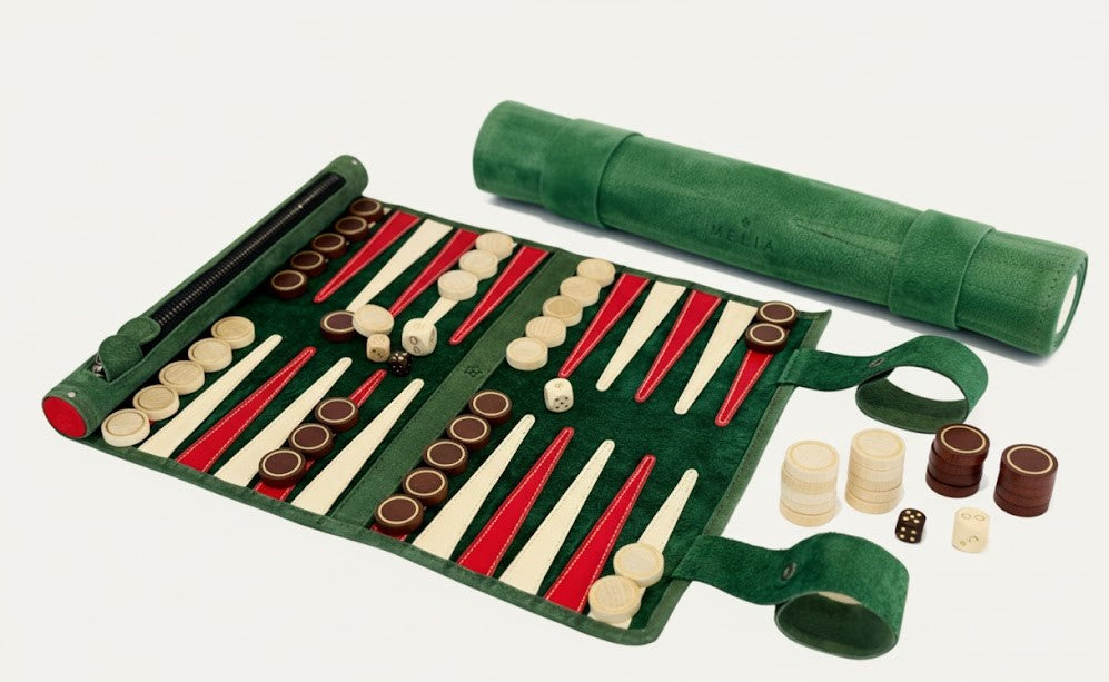 Jeu de Backgammon en Cuir Enroulable - Bella Italia
