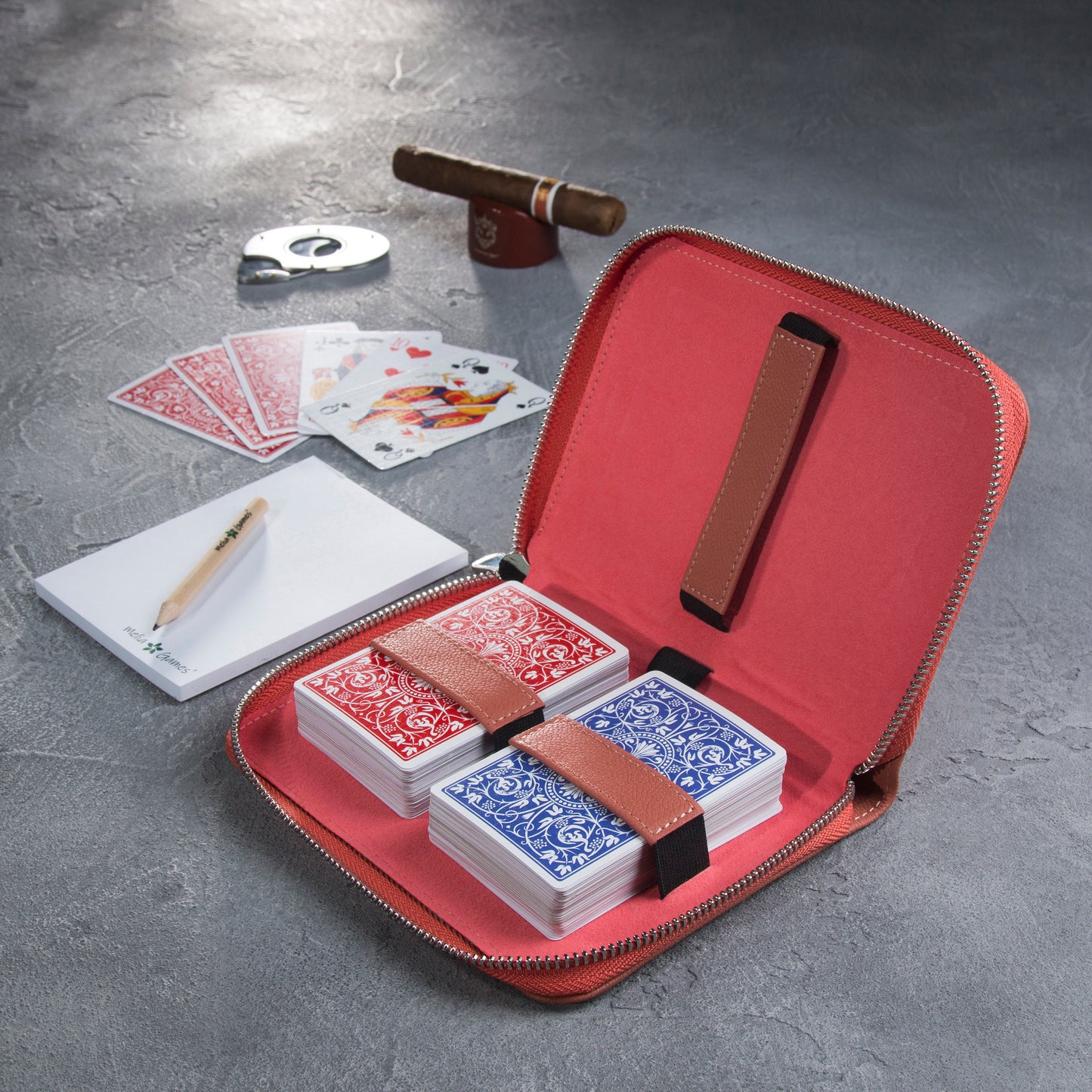 Playing Cards Set Deluxe - Coral Red