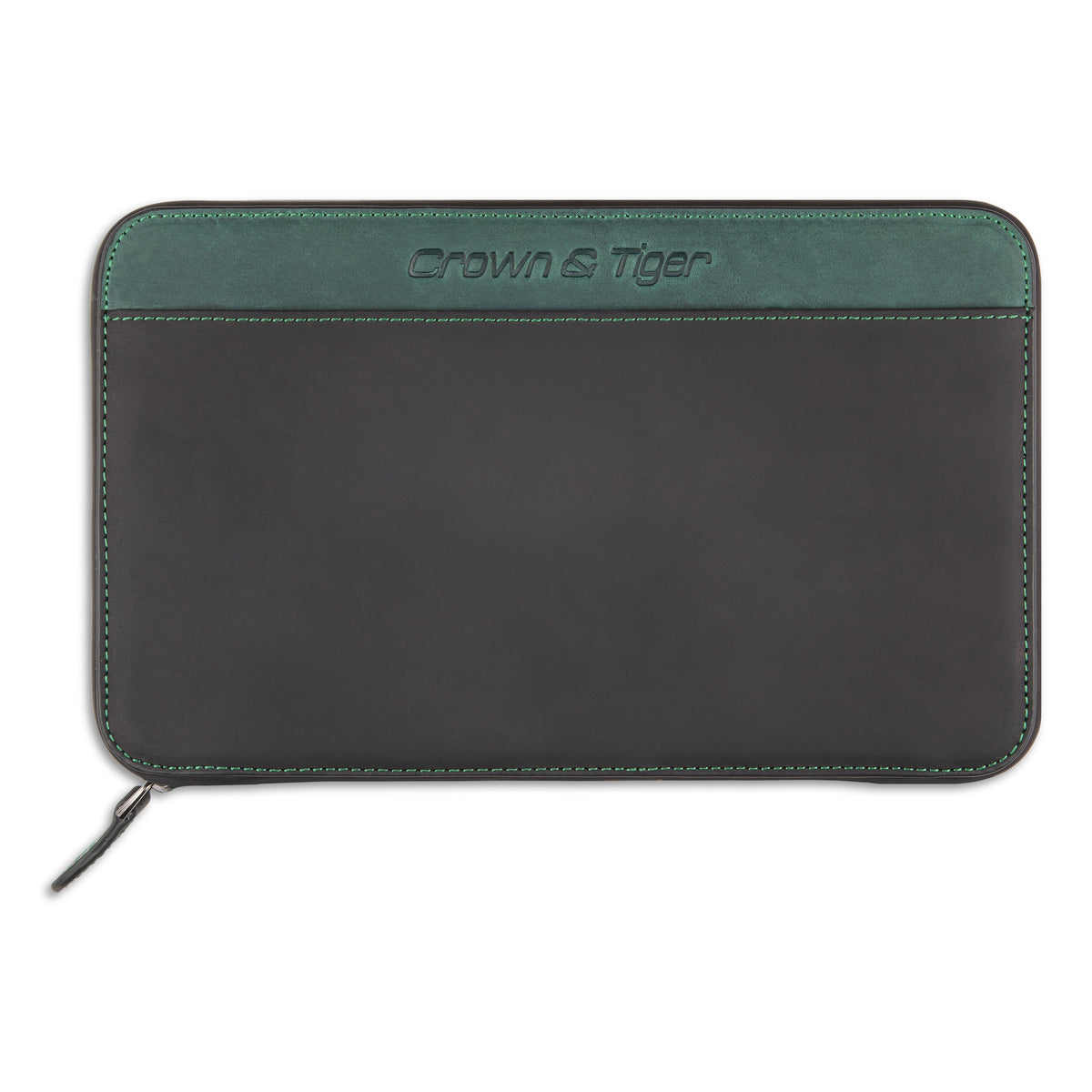 Closed Crown & Tiger full-grain leather cigar case green lantern