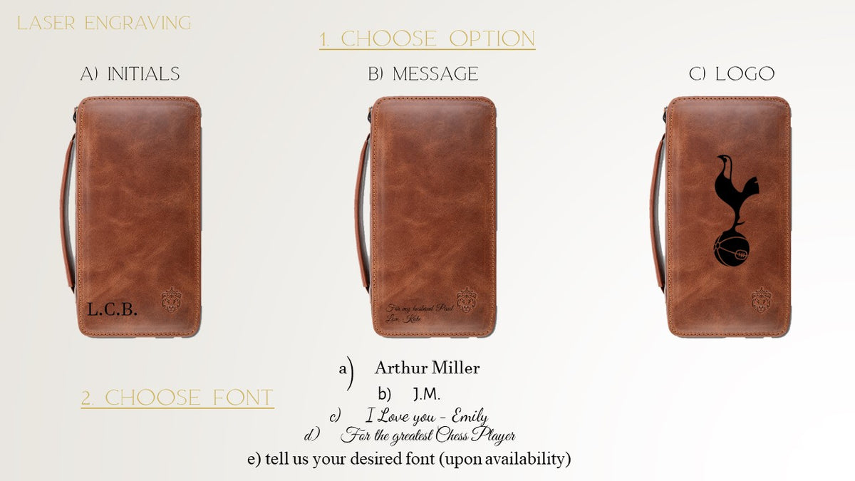 Crown & Tiger compact cigar case engraving options