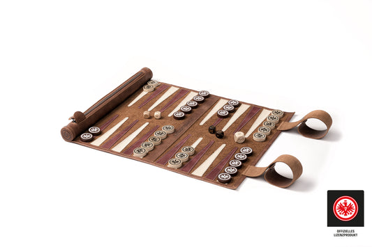 Eintracht Frankfurt x MELIA SGE Classic Brown Edition leather backgammon set