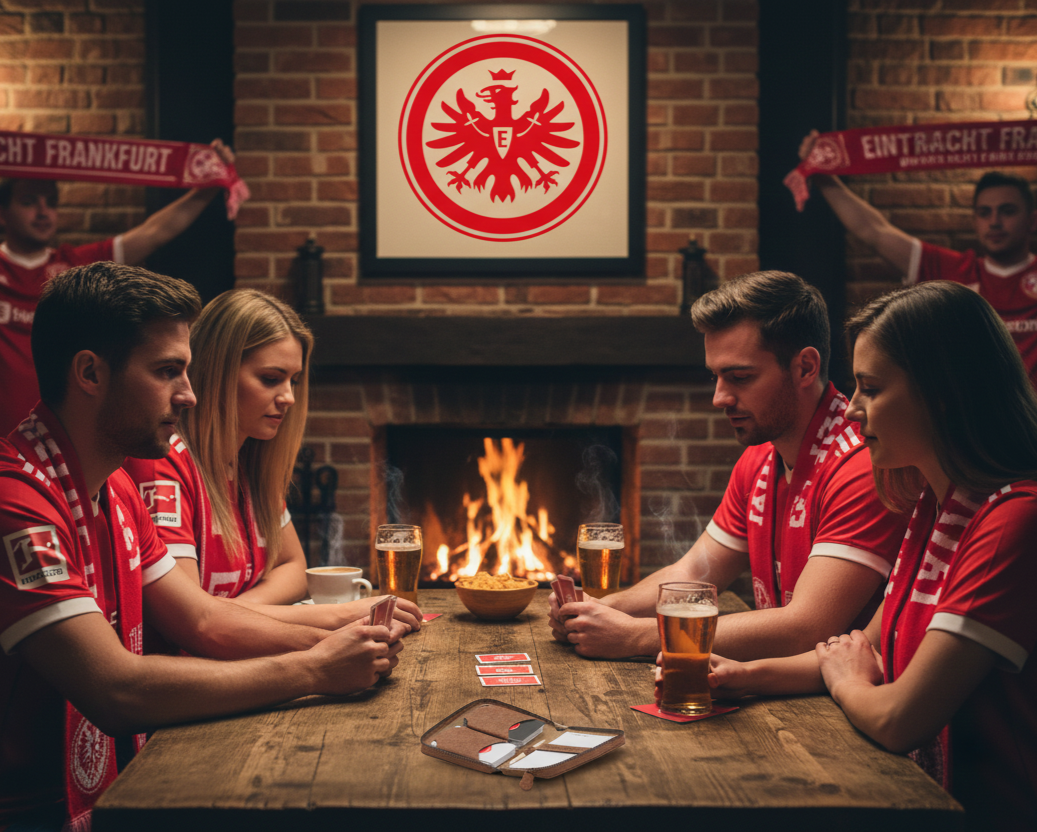 Eintracht Frankfurt fans playing cards with the MELIA leather playing card set