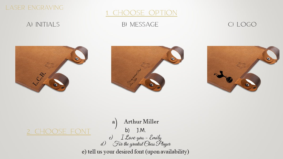 MELIA leather RPG dice mat roll-up engraving details
