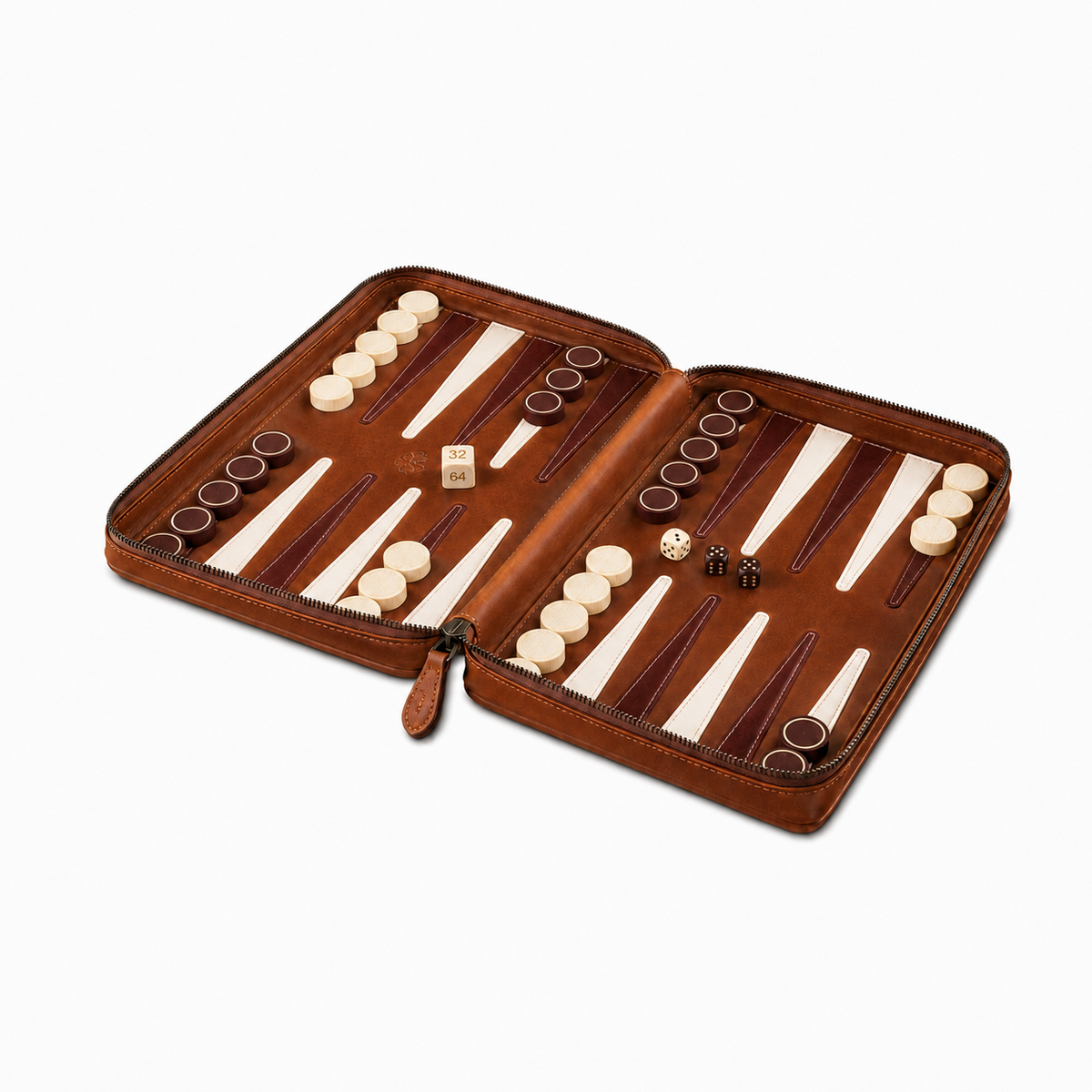 MELIA Foldable Leather Backgammon Deluxe in Crazy Horse leather – handcrafted in Europe