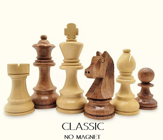 Handcrafted wooden Staunton chess pieces by MELIA – Classic non-magnetic complete set