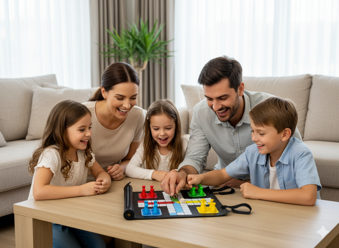 Jeu de Ludo - Tapis en cuir enroulable