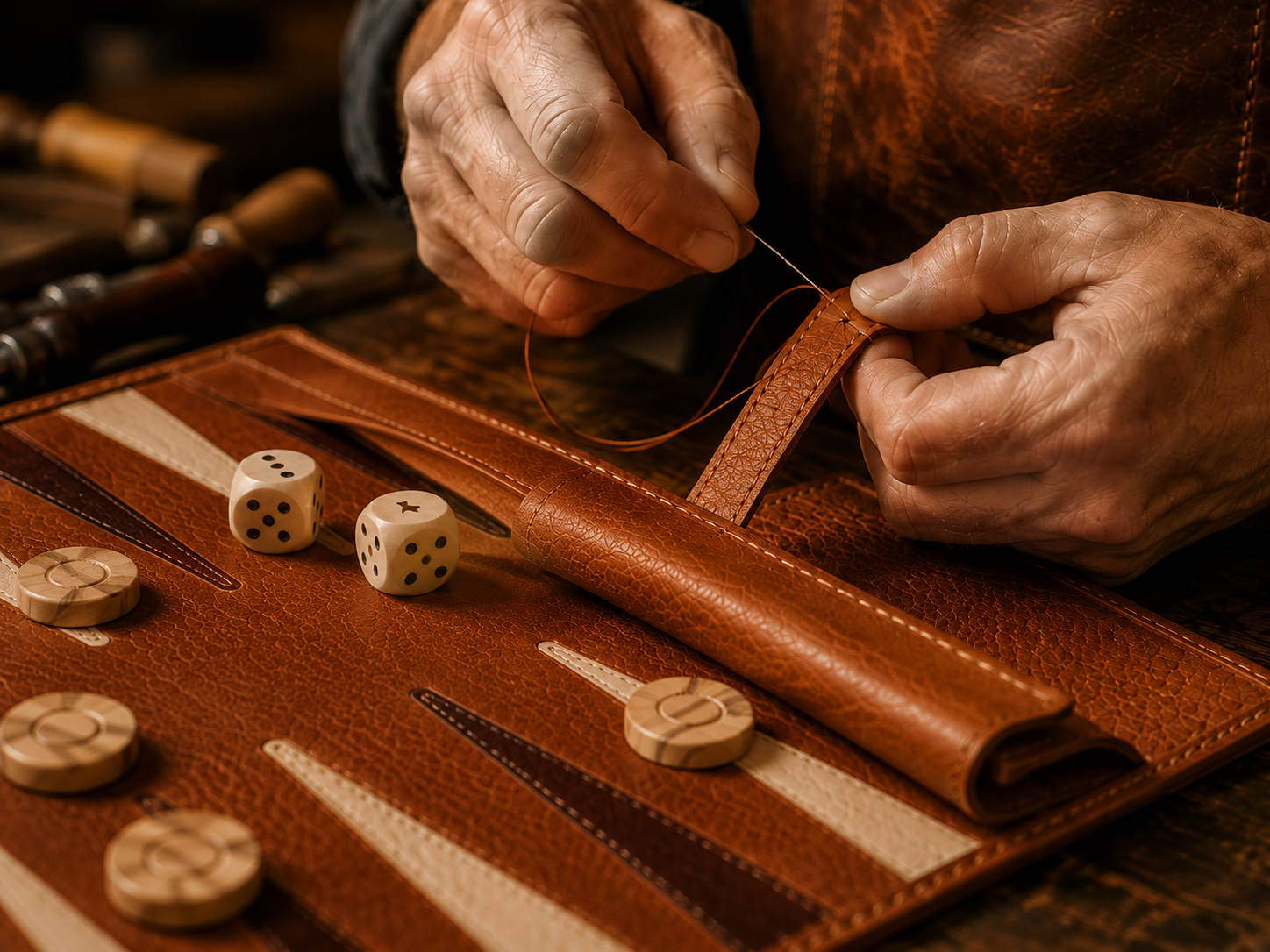 Handcrafting a MELIA full-grain leather game in Europe