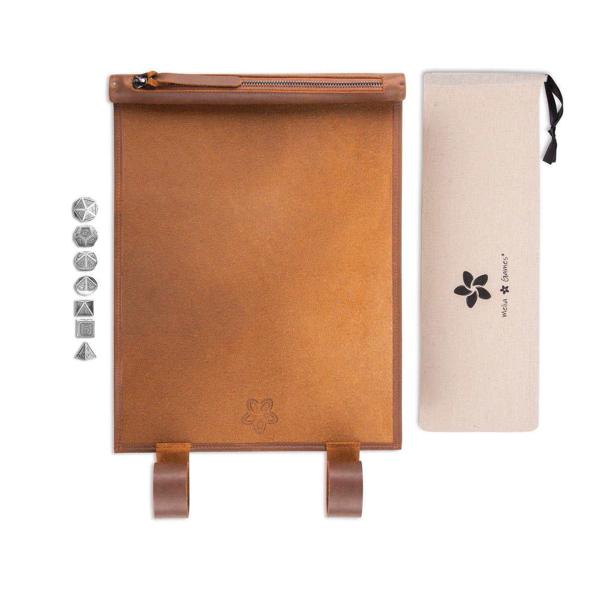 Classic Brown leather RPG dice mat by MELIA