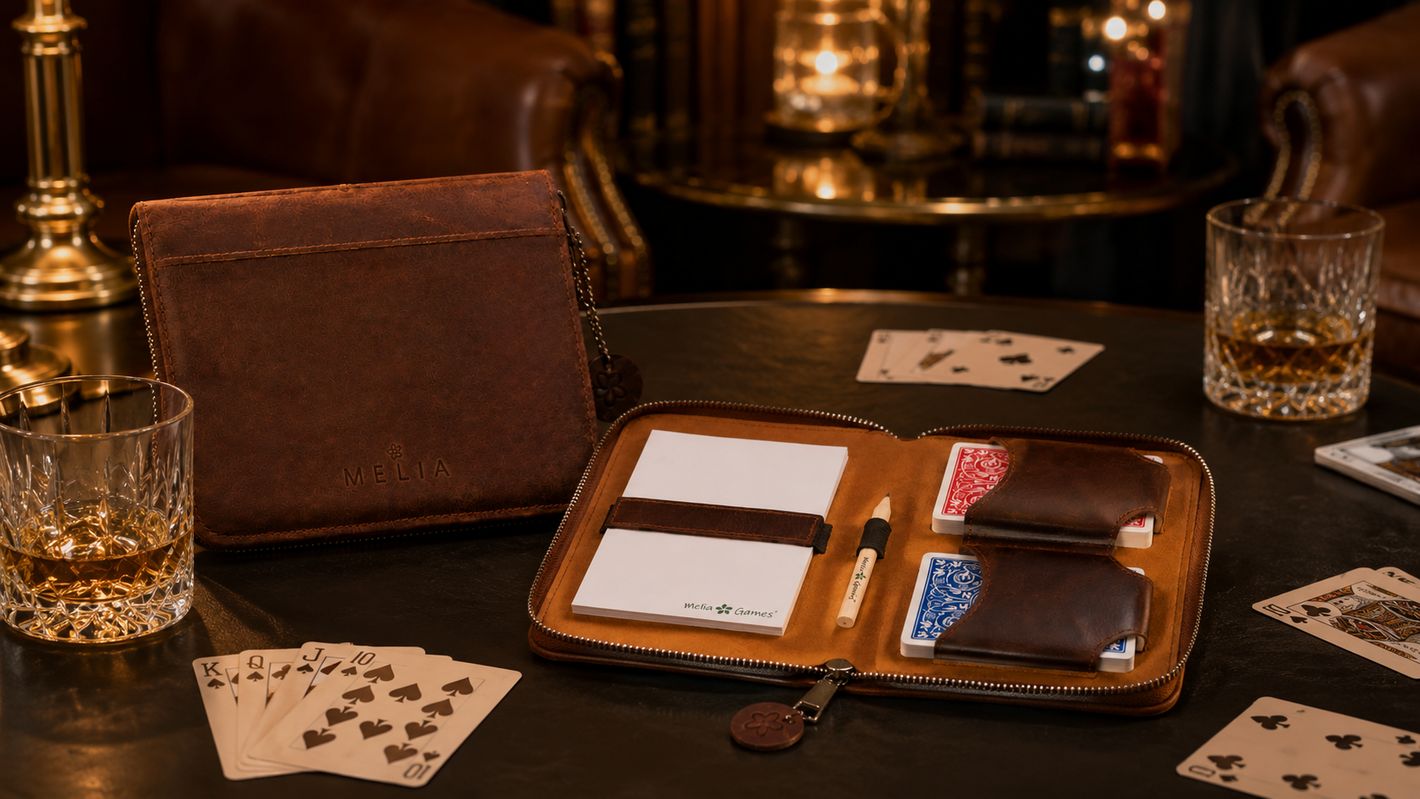 MELIA luxury leather Playing Cards Deluxe set handcrafted in Europe