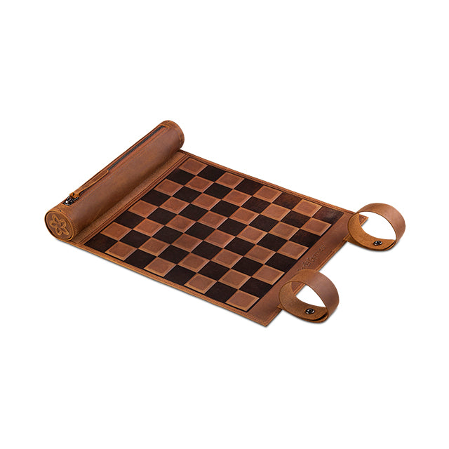 Jeu d'échecs enroulable en cuir - Tabac (Édition Originale)